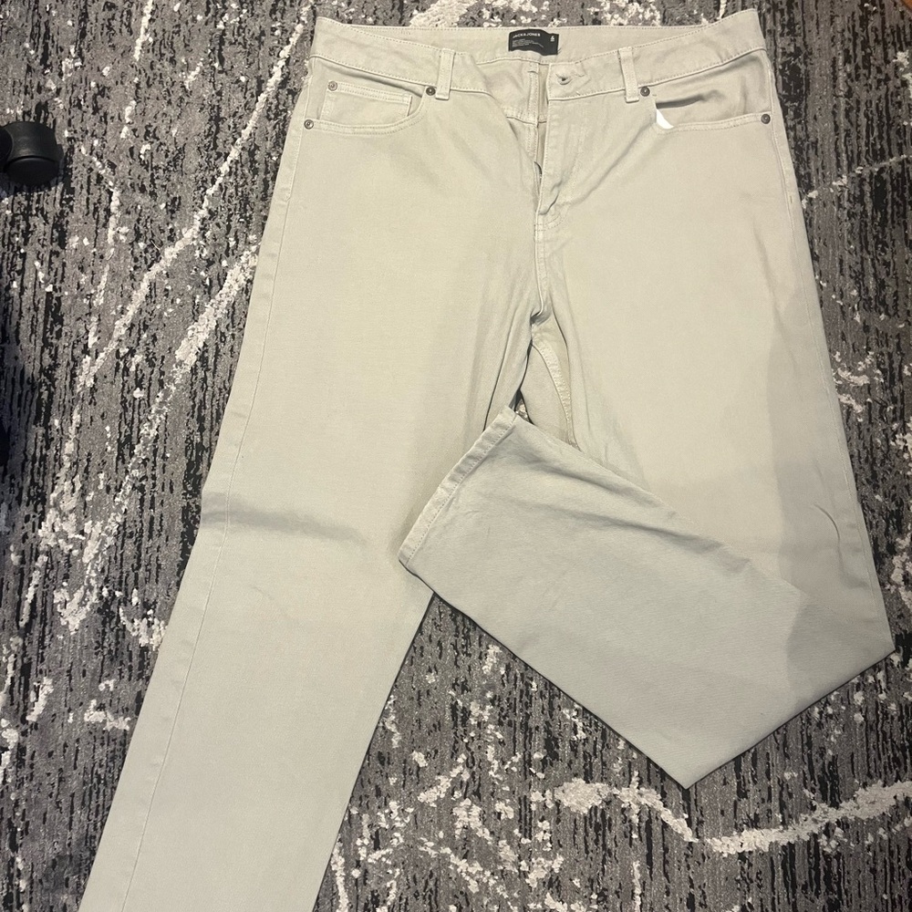 Jack and Jones Men's Tan Straight Jeans